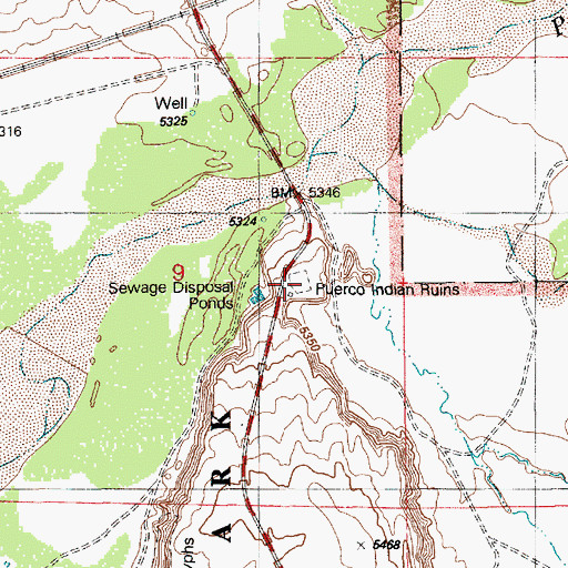 Topographic Map of Puerco Pueblo, AZ