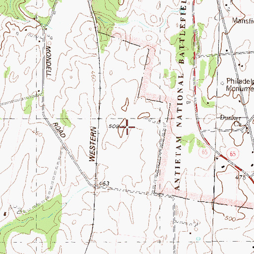 Topographic Map of Hauser Ridge, MD