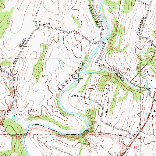 Topographic Map of Pry Ford, MD