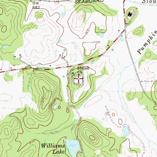 Topographic Map of Shiloh Baptist Church Cemetery, GA