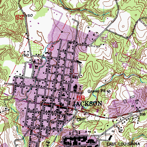 Topographic Map of Centenary State Historic State, LA