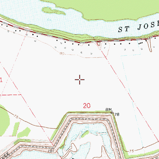 Topographic Map of Winter Quarters State Historic Site, LA