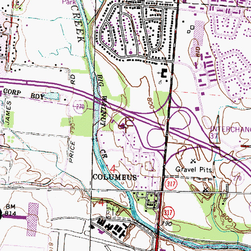 Topographic Map of Wonderland Community Church, OH