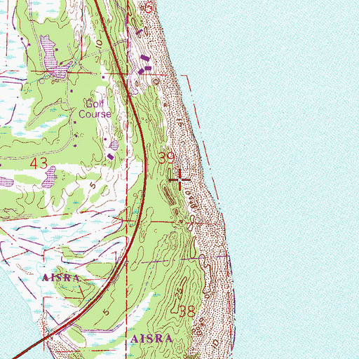 Topographic Map of Amelia Island State Park, FL