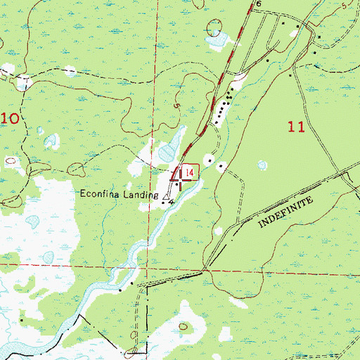 Topographic Map of Econfina River State Park, FL