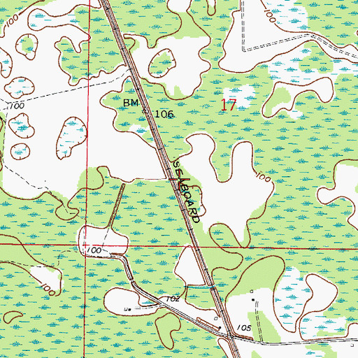 Topographic Map of General James A. Van Fleet Trail State Park, FL