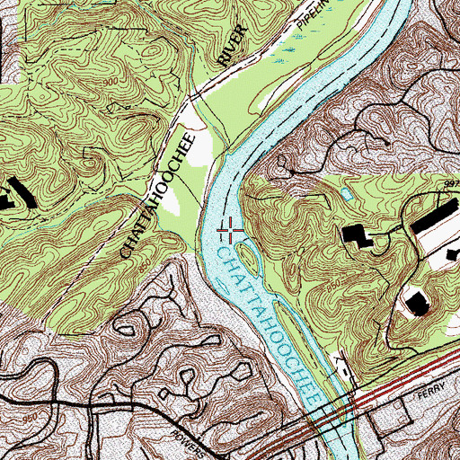 Topographic Map of Chochran Shoals, GA