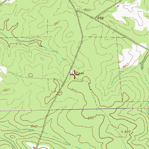 Topographic Map of Spring Chapel Cemetery, GA
