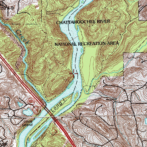 Topographic Map of Long Island Shoals, GA