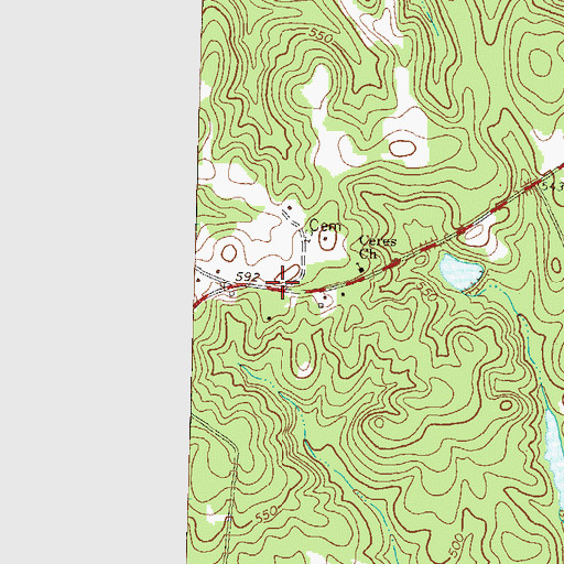 Topographic Map of Ceres, GA