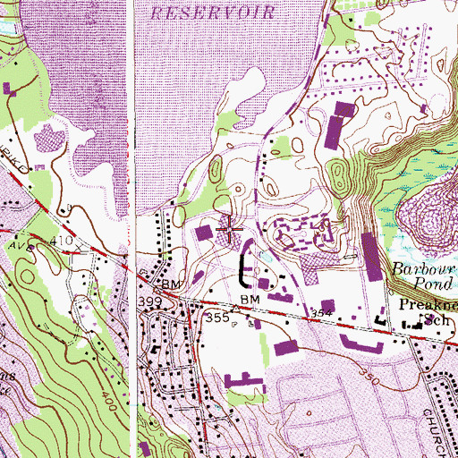 Topographic Map of Preakness Shopping Center, NJ