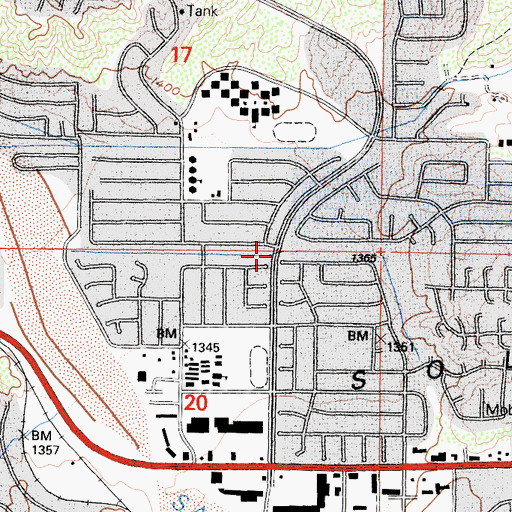 Topographic Map of Canyon Country, CA