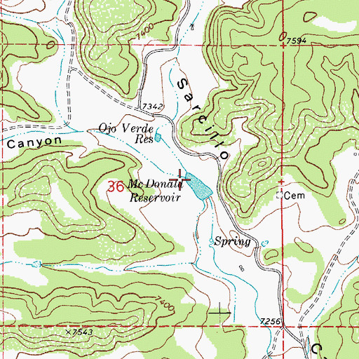 Topographic Map of Thoroughman Canyon, CO
