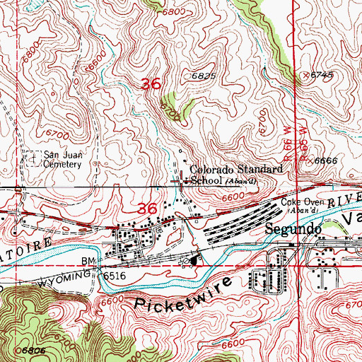Topographic Map of Colorado Standard School, CO