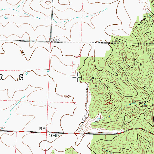 Topographic Map of Guier Cemetery, MO