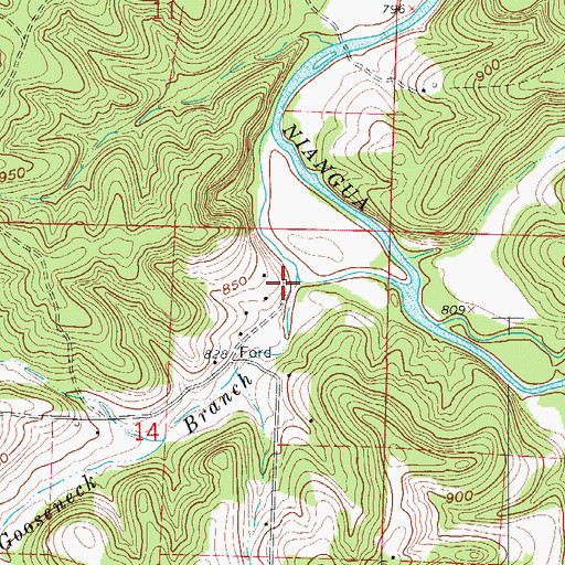 Topographic Map of Goose Neck Post Office (historical), MO