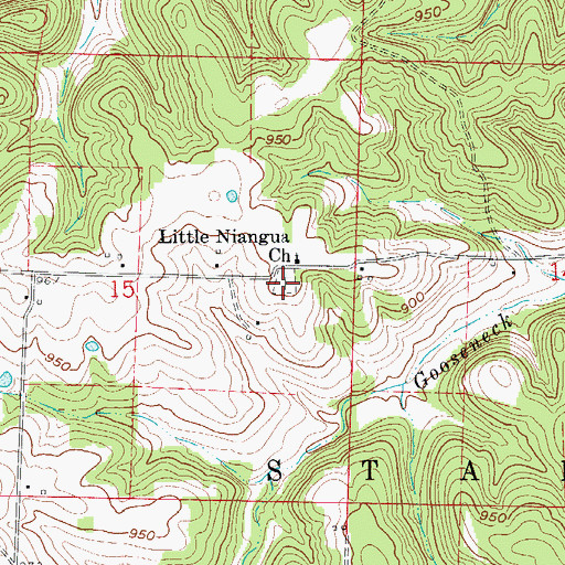 Topographic Map of Little Niangua Cemetery, MO