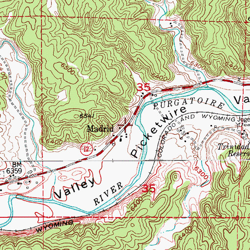 Topographic Map of Madrid (historical), CO