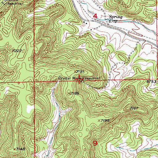 Topographic Map of Crystal Mine, CO