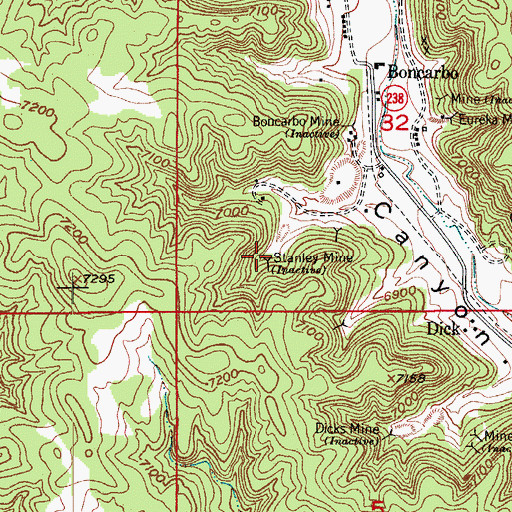 Topographic Map of Stanley Mine, CO
