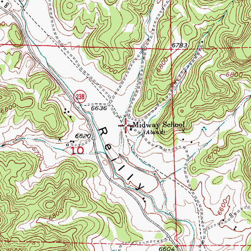 Topographic Map of Midway School, CO