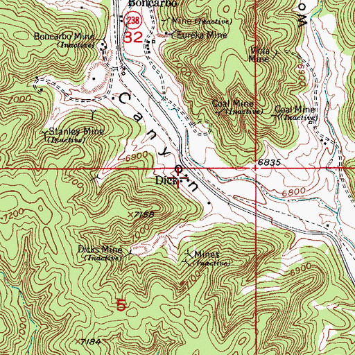 Topographic Map of Dick, CO