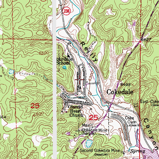 Topographic Map of Cokedale, CO