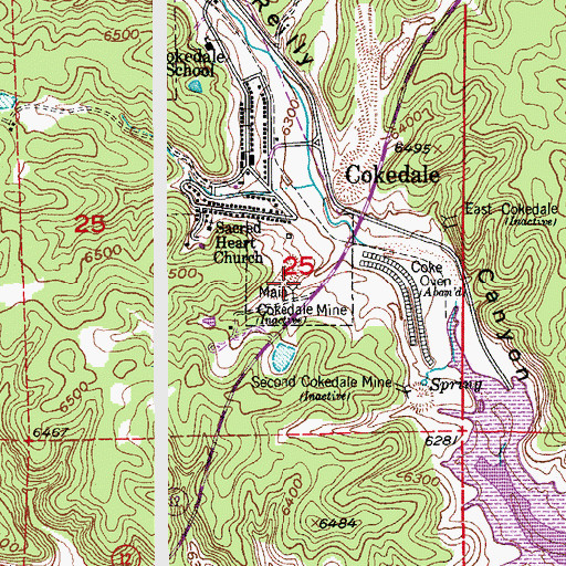 Topographic Map of Main Cokedale Mine, CO