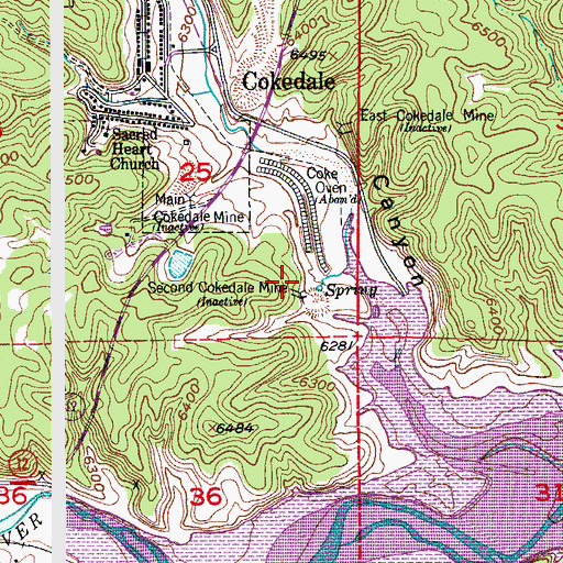 Topographic Map of Second Cokedale Mine, CO