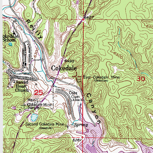 Topographic Map of East Cokedale Mine, CO