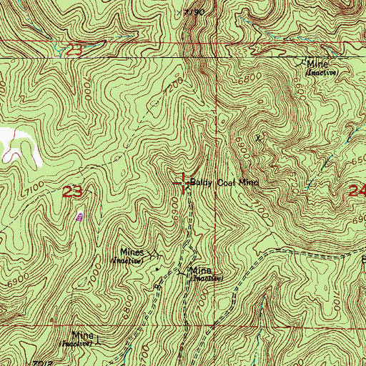 Topographic Map of Baldy Coal Mine, CO