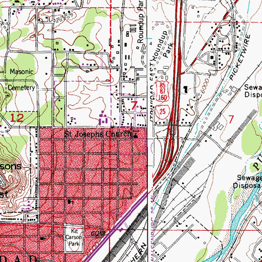 Topographic Map of Saint Josephs Church, CO
