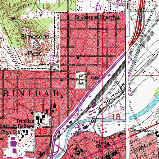 Topographic Map of Kit Carson Park, CO