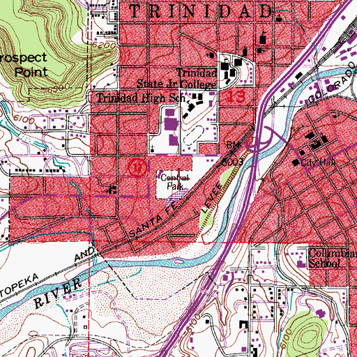 Topographic Map of Central Park, CO