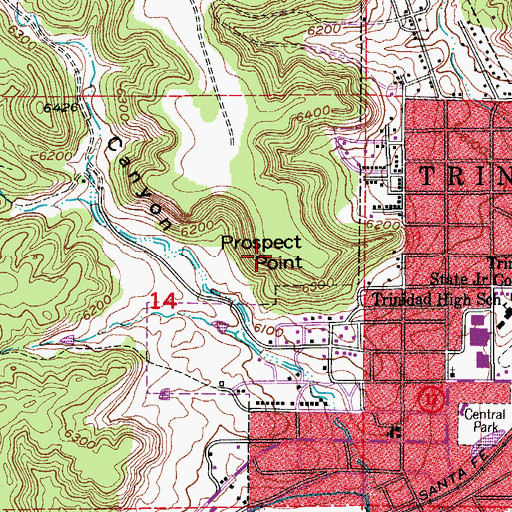 Topographic Map of Prospect Point, CO
