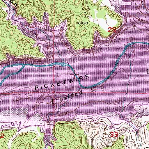 Topographic Map of Trinidad Lake, CO