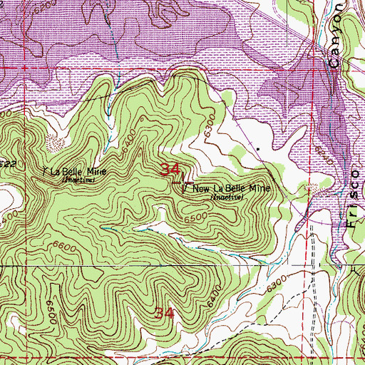 Topographic Map of New La Belle Mine, CO