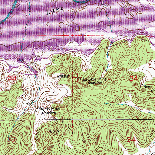 Topographic Map of La Belle Mine, CO