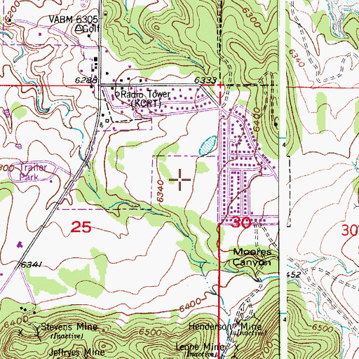Topographic Map of Fisher's Peak Elementary School, CO