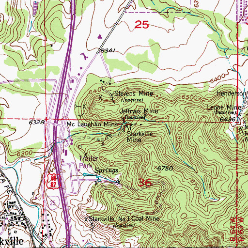 Topographic Map of Starkville Mine, CO