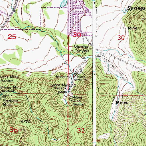 Topographic Map of Henderson Mine, CO