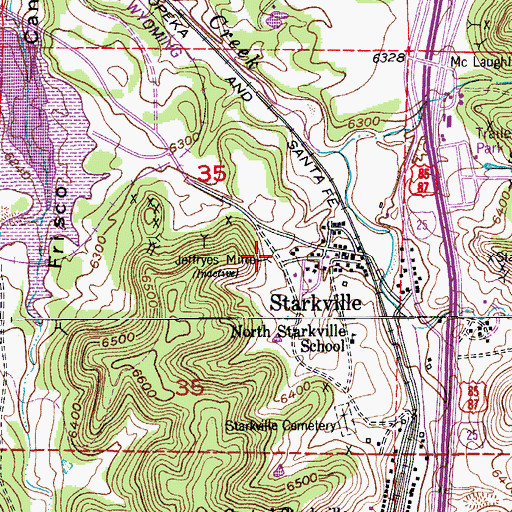 Topographic Map of Jeffryes Mine, CO