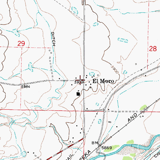 Topographic Map of El Moro, CO