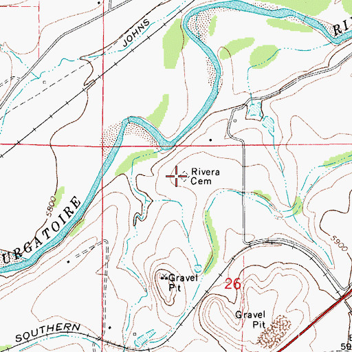 Topographic Map of Rivera Cemetery, CO