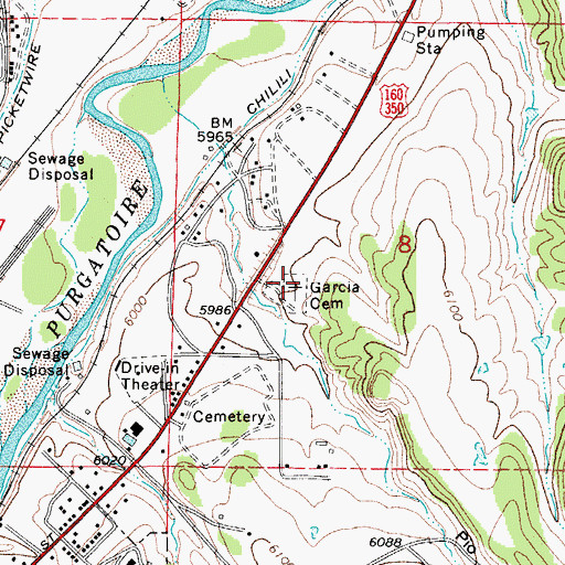 Topographic Map of Garcia Cemetery, CO