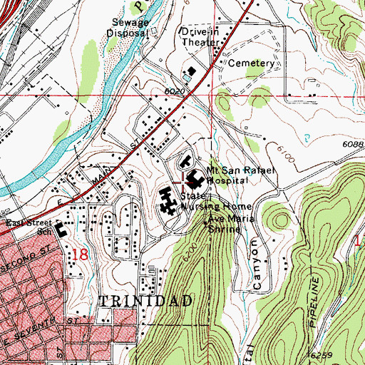 Topographic Map of Mount San Rafael Hospital, CO
