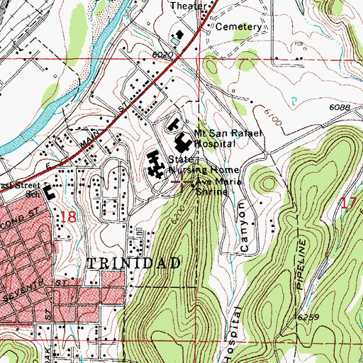 Topographic Map of Ave Maria Shrine, CO