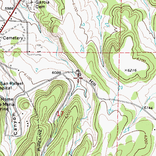Topographic Map of Pio Hill, CO