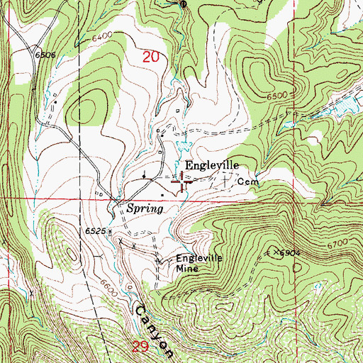 Topographic Map of Engleville, CO