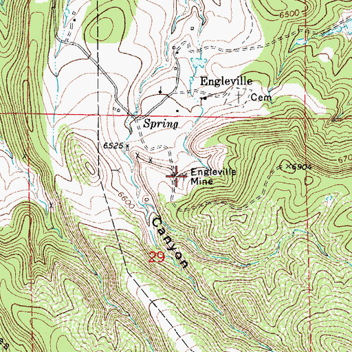 Topographic Map of Engleville Mine, CO